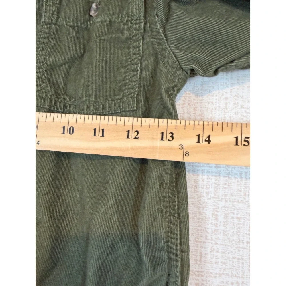 Old Navy Girls Olive Green Corduroy Long Sleeve Button Front Shirt Dress L 10